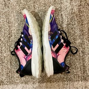 Adidas originals torsion zx flux floral pink purple running shoes sneakers